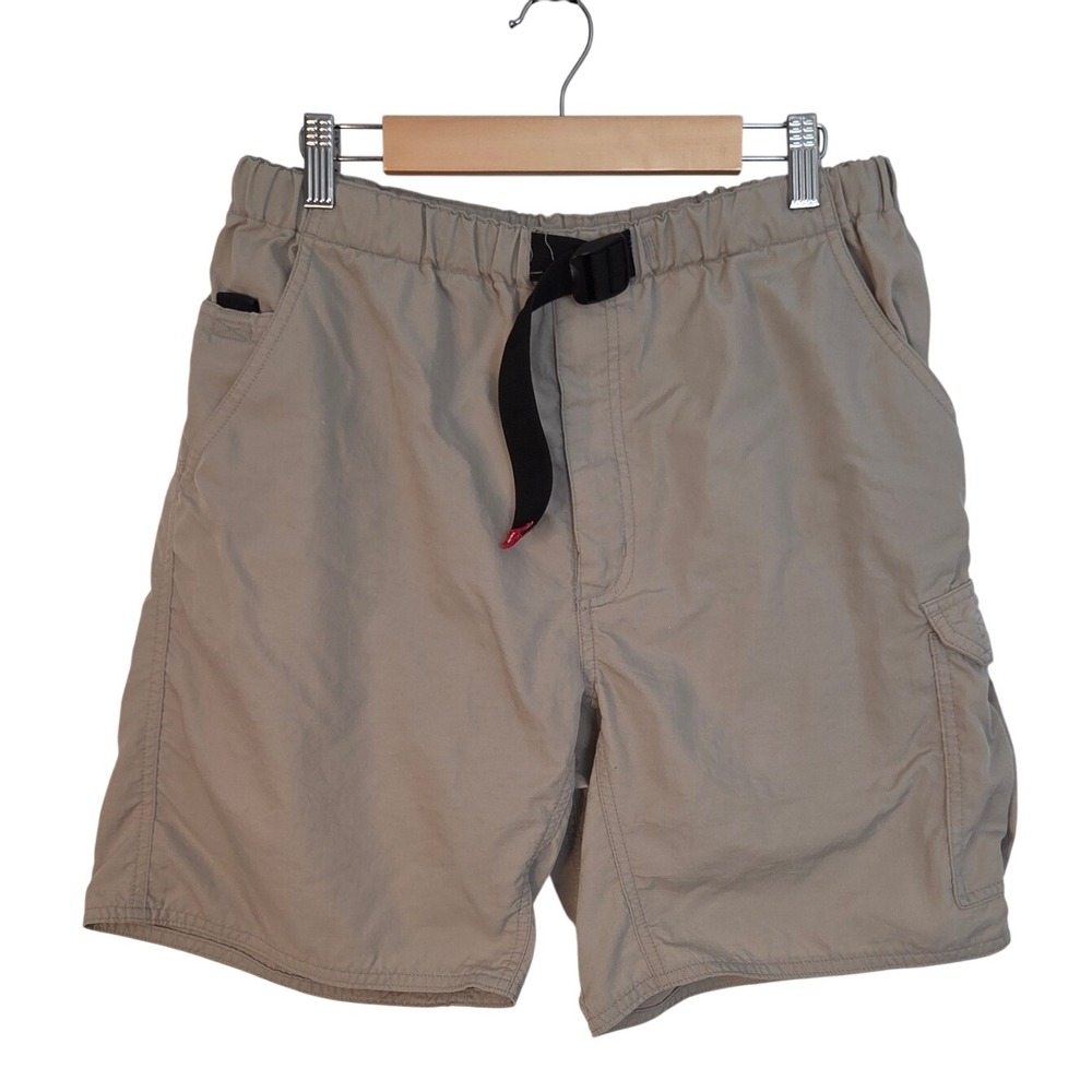 The North Face Men Tan Cargo Shorts M Inseam 7.5 in Belted Hiking Outdoor